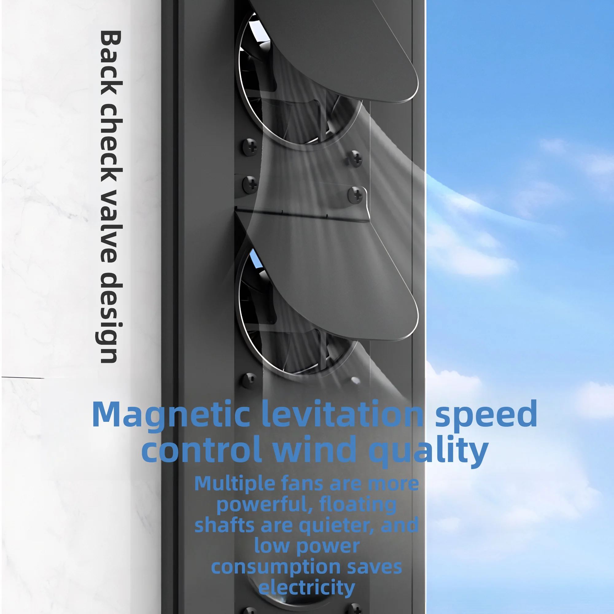 High-end window-type exhaust fan for room ventilation, no drilling required, aluminum alloy built-in exhaust fan