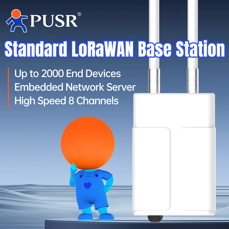 PUSR Outdoor LoRaWAN Gateway Quad-Core 64-bit Processor Semtech SX1302 Up to 2000 end nodes IP67 Waterproof USR-LG280