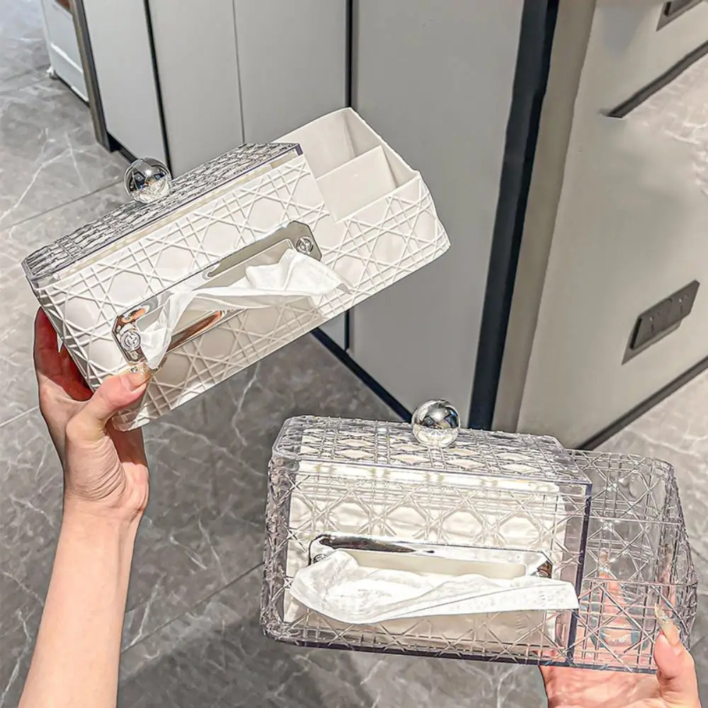 Compartmentalized Tissue Box Cute Exquisite Paper Box Creative Multi-purpose Napkin Storage Box Dinner Table