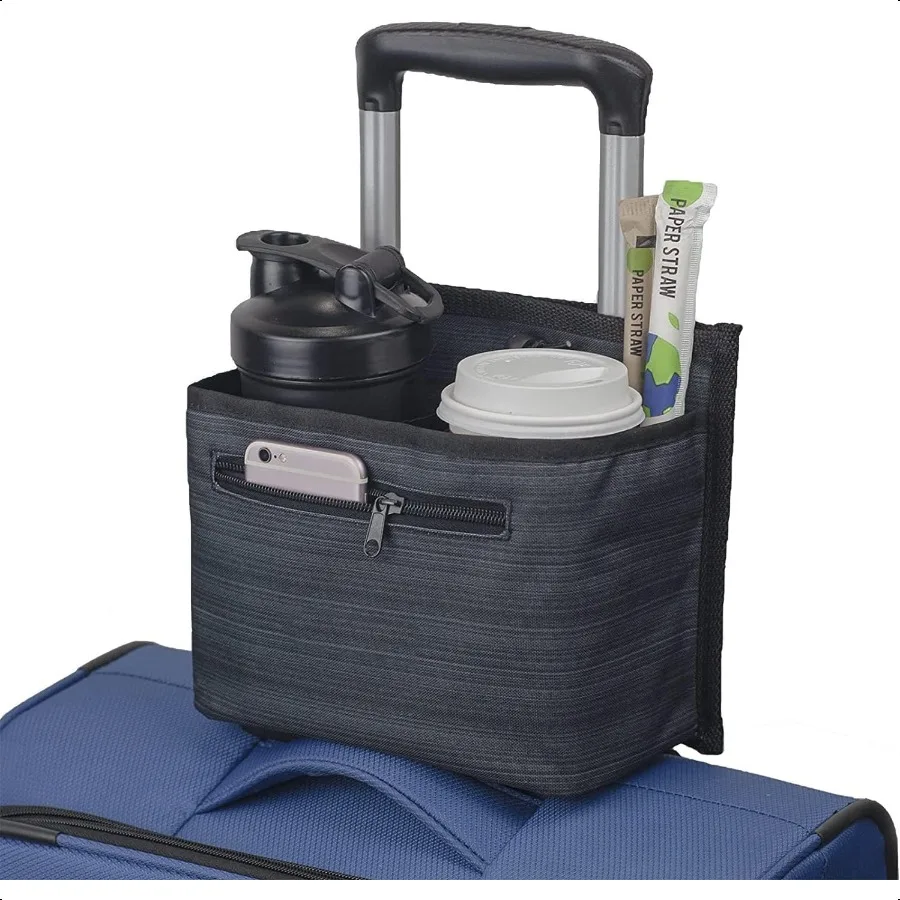 

Lage Travel Cup Holder Attachment for Suitcase Drink Carrier Caddy Coffee Mug and Tumblers Traveler Carry on Hands Free Accory