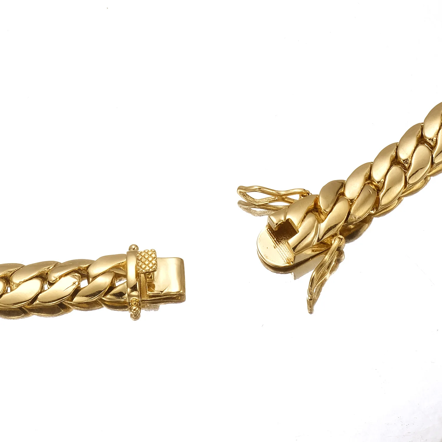 18K vergoldete wasserdichte Edelstahl Armband Halskette Männer Hiphop kubanische Peitsche Kette Halskette 6mm/8,8mm/9,6mm 16" 18" 24" – Detail 3