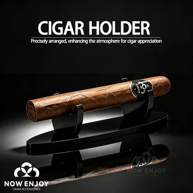 NOW ENJOY New Creative Dual-slot Cigar Holder  Acrylic Material Cigar Display Stand Desktop Office Cigar Storage Stable Support