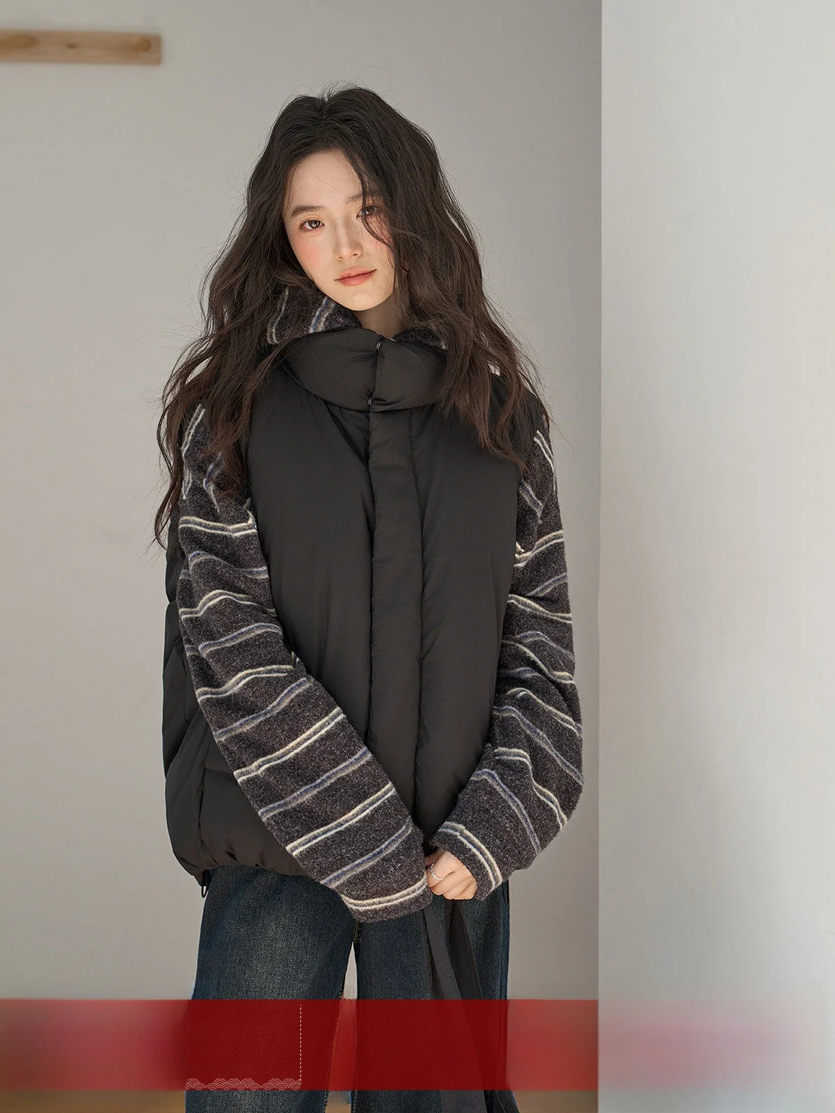 

Женский пуховый жилет MoZa Bla с капюшоном, модель 2025 года, зимний, новый, свободный крой, стройнящий, для многослойных образов, верхняя одежда