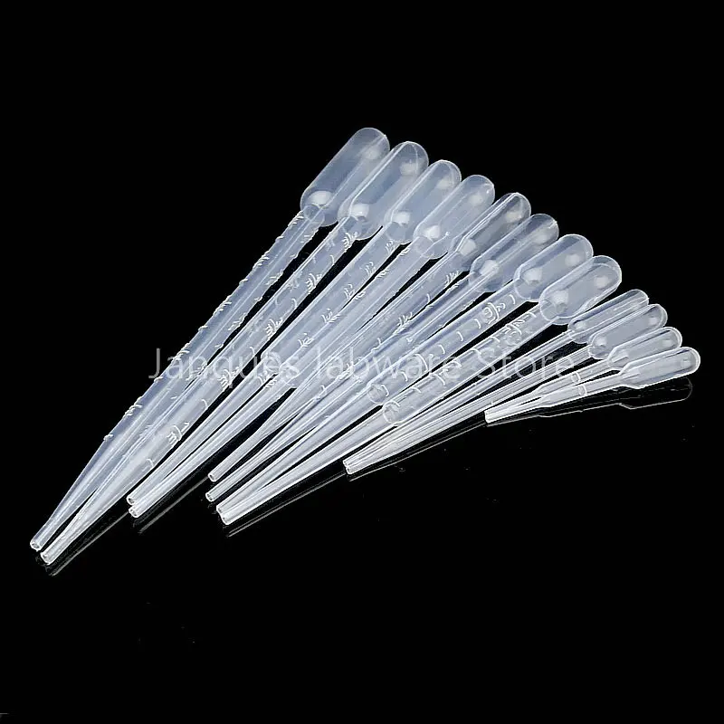 

50pcs 100pcs lab 0.2ml 0.5ml 1ml 2ml 3ml 5ml 10ml plastic transfering Dropper pasteur Pipette for school Experiment