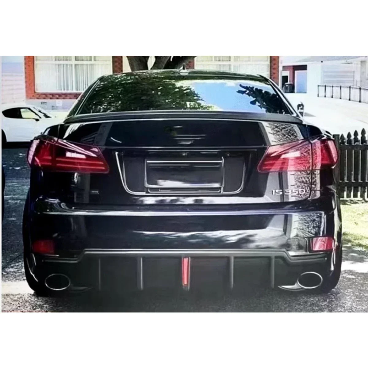 For Lexus IS250 IS300 IS350 2006-2012 Rear Bumper Diffuser With Pilot Led Light Tail Lip Spoiler Splitter Car Auto Accessory