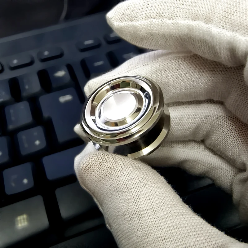 YH EDC Fidget Spinner Cerradura pulida Acero inoxidable Zircon Wash Ripple Lock R188 Modificación y piezas de repuesto de rodamiento.