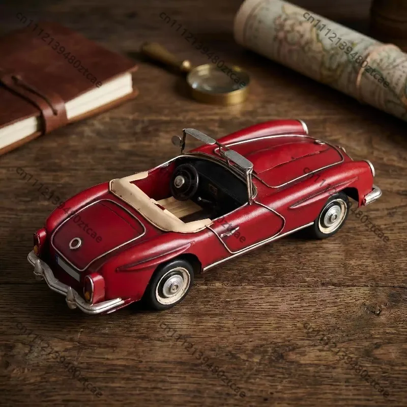 Metal Convertible Sports Car Model Desktop Ornament, Creative Craft Decoration, Home Tabletop & Cabinet Soft Furnishing Decor
