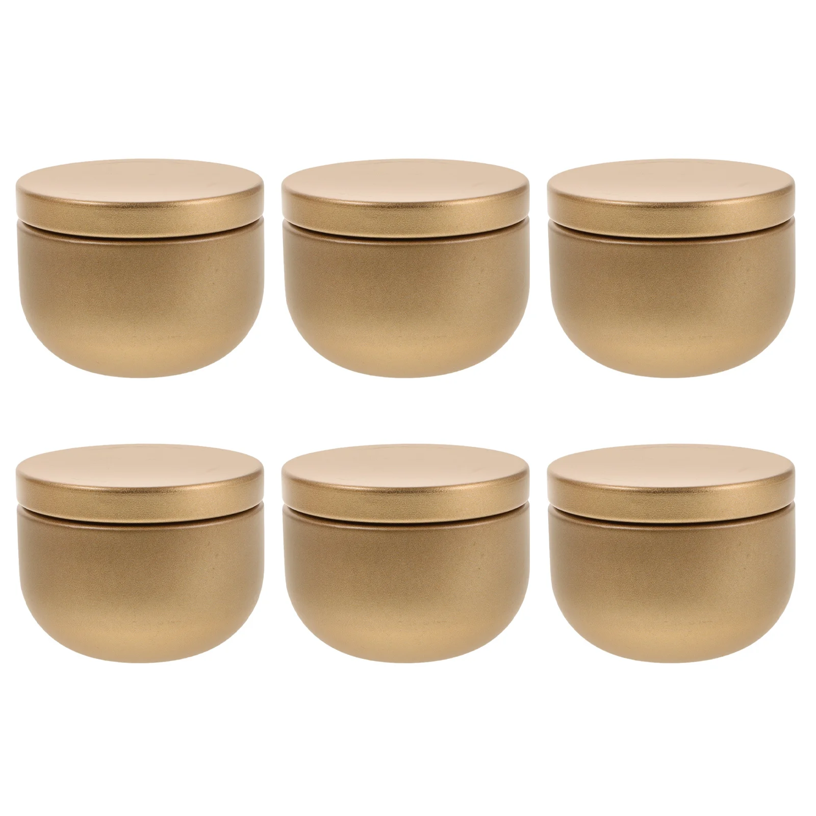 

6pcs Round Tinplate Tea Canister Airtight Metal Jar For Tea Coffee Sugar Storage Space Saving Portable Moisture Proof Rust