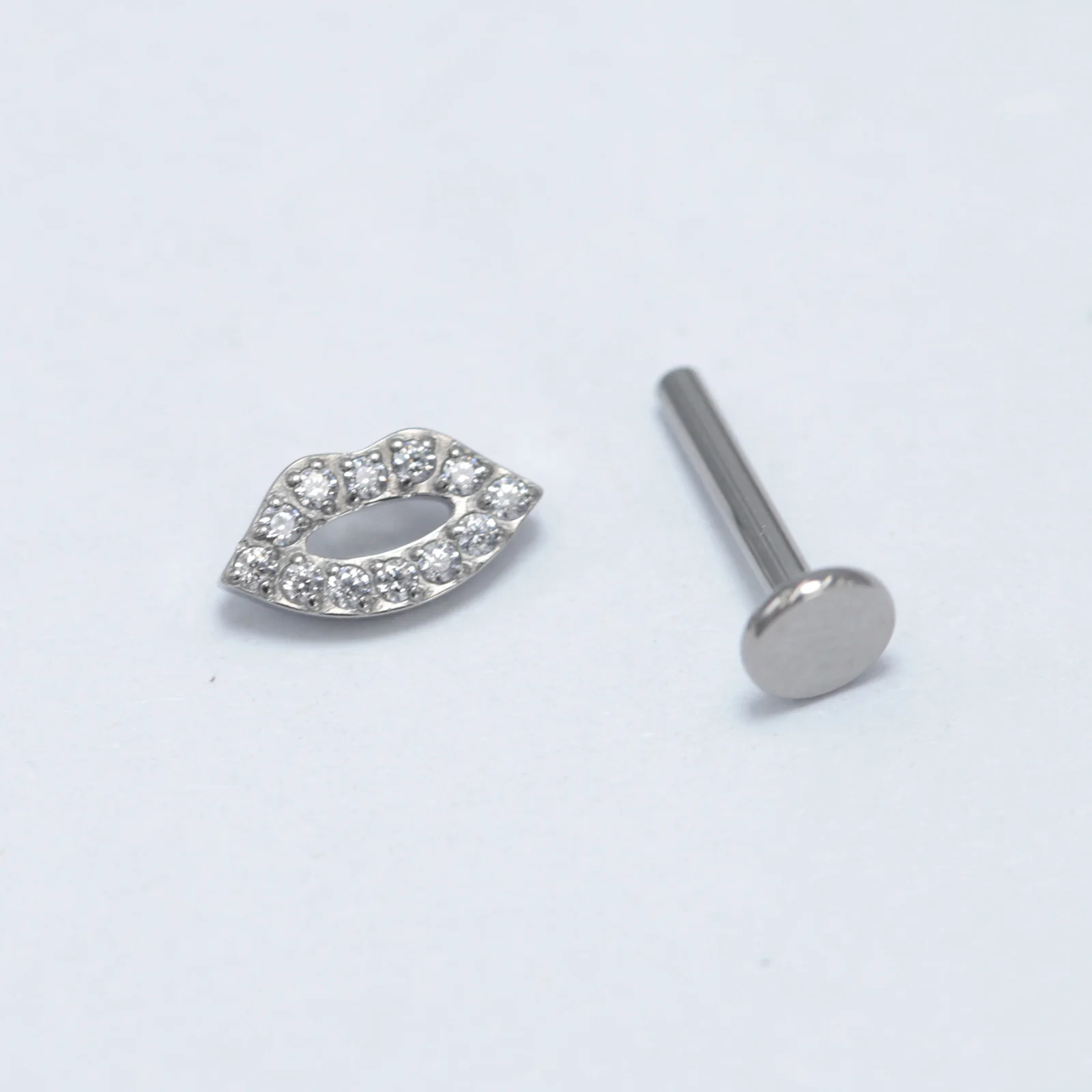 Implant Grade Titanium ASTM F136 Internal Stud Sexy mouth Spider Fish Labret CZ Cartilage Daith Ear Ring piercing Jewelry image 5