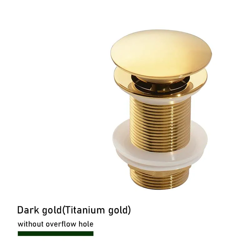 Badkamergootsteen Push Down Pop-up Stop Afvoer in geborsteld goud, mat zwart, wit, rosé goud, goud, chroom wastafelaccessoires