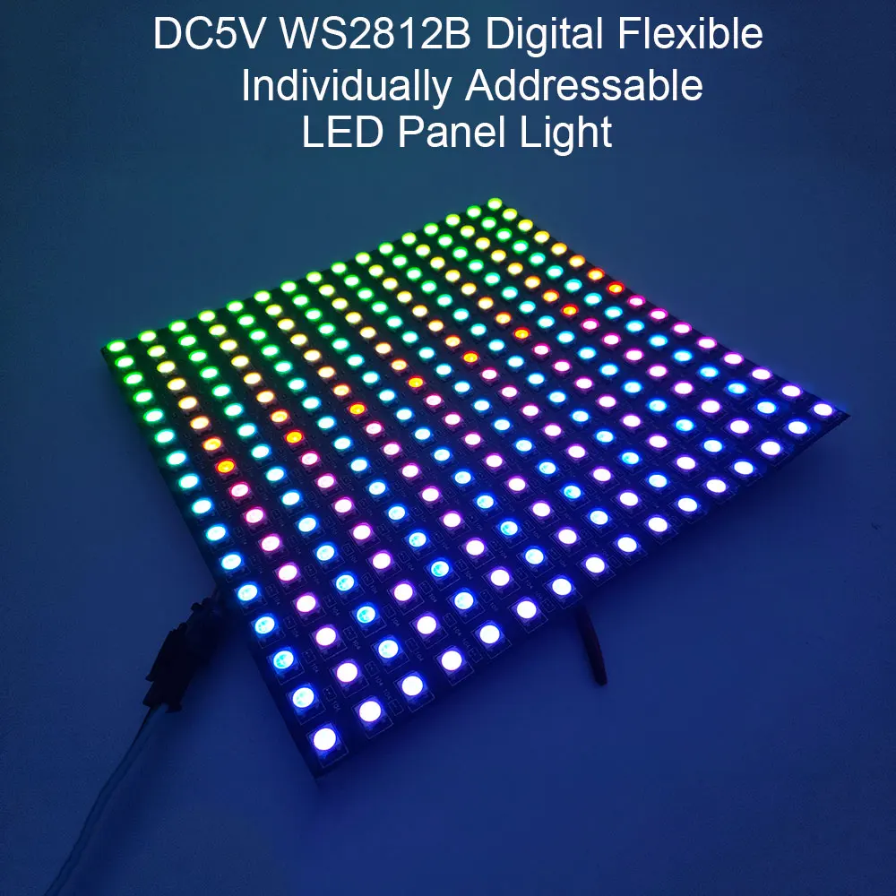 DC5V WS2812B RGB LED cyfrowy elastyczny 8x8 16x16 8x32 indywidualnie adresowalny Panel świetlny moduł WS2812 RGBIC ekran matrycowy