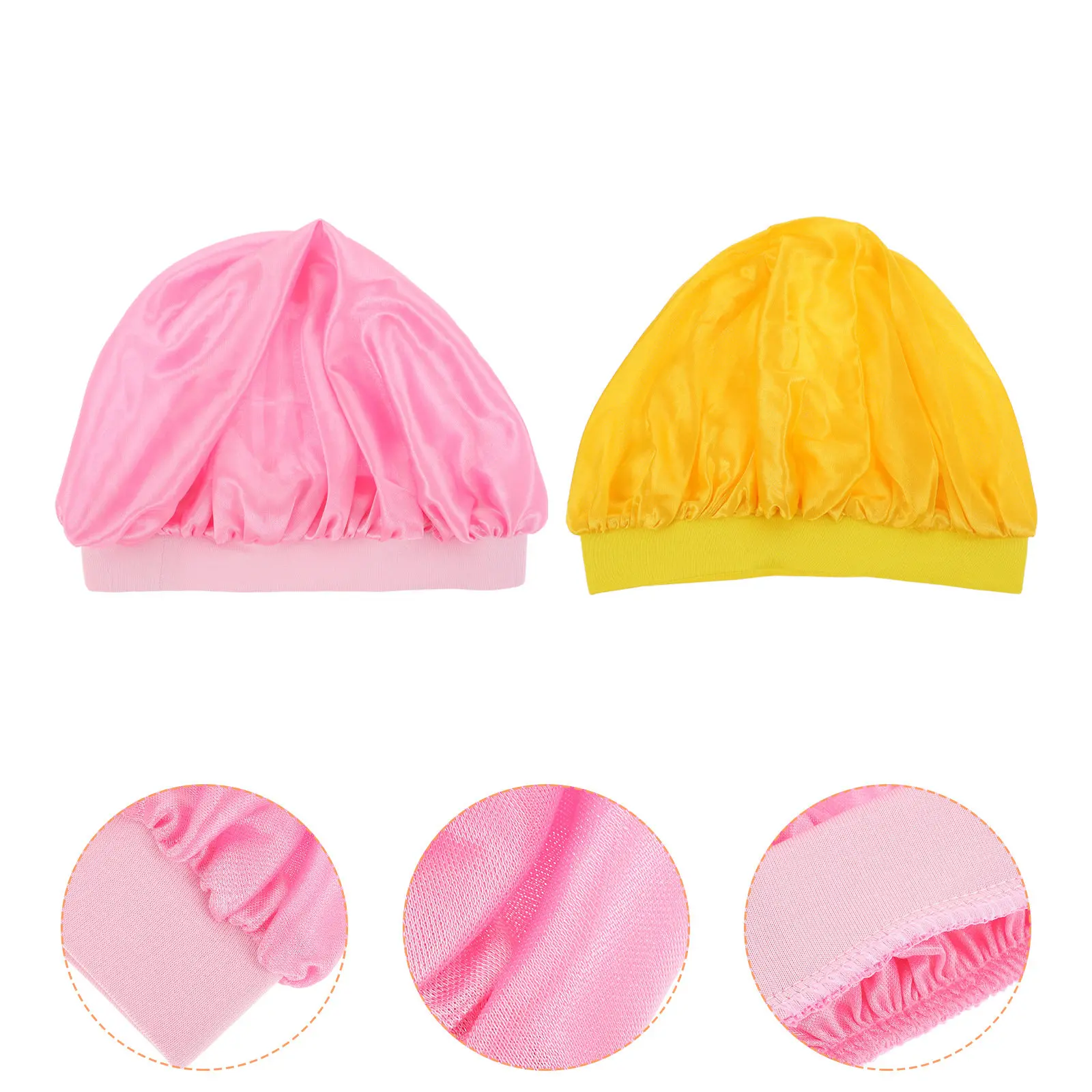 

2 шт. Детские эластичные шапочки для сна, легкие, для защиты волос, мягкие, дышащие, для душа, ванны, домашнего использования, для ухода за волосами