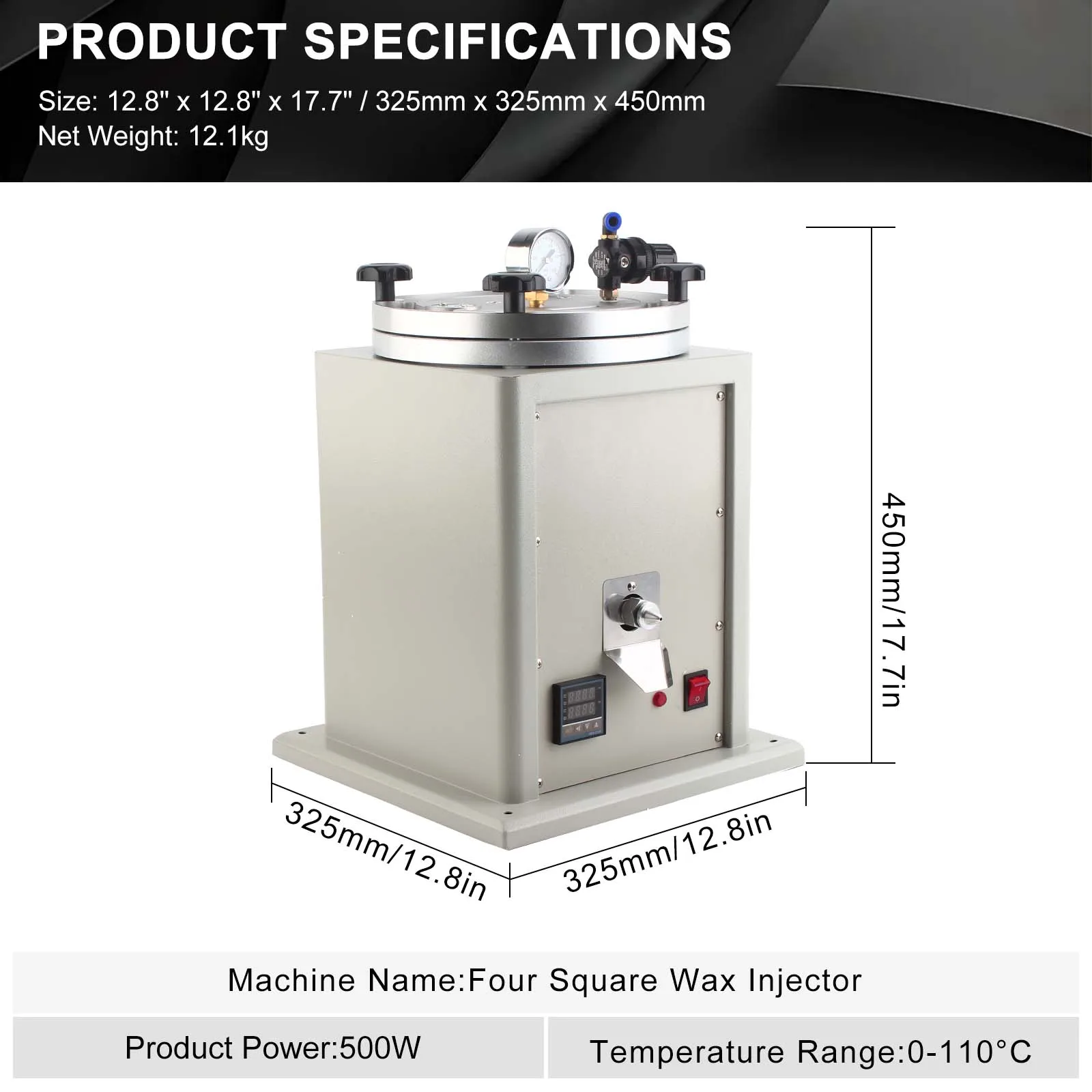 Four Square Wax Injector Machine with Digital Temperature Control for Jewelry Making Equipment in Molding Casting