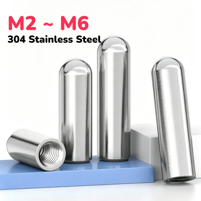 304 Stainless Steel Internal Thread Round Head Cylindrical Pin M2 ~ M6 Internal Tooth Positioning Pin