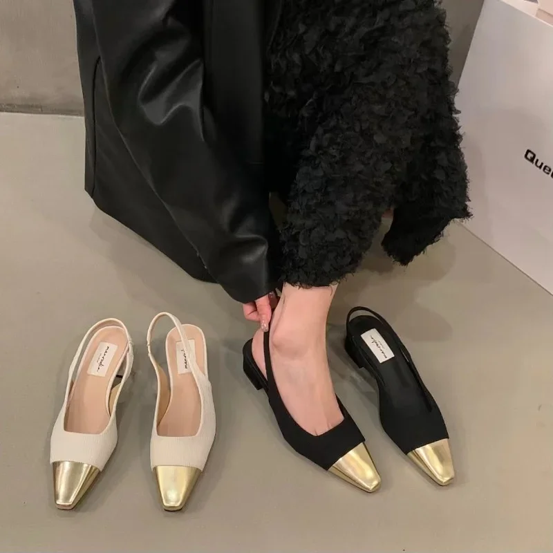 2024 Summer New Simple Color Matching One-line Buckle Designer Women's Shoes Classic Trend Hot Selling Women's Heel Shoes