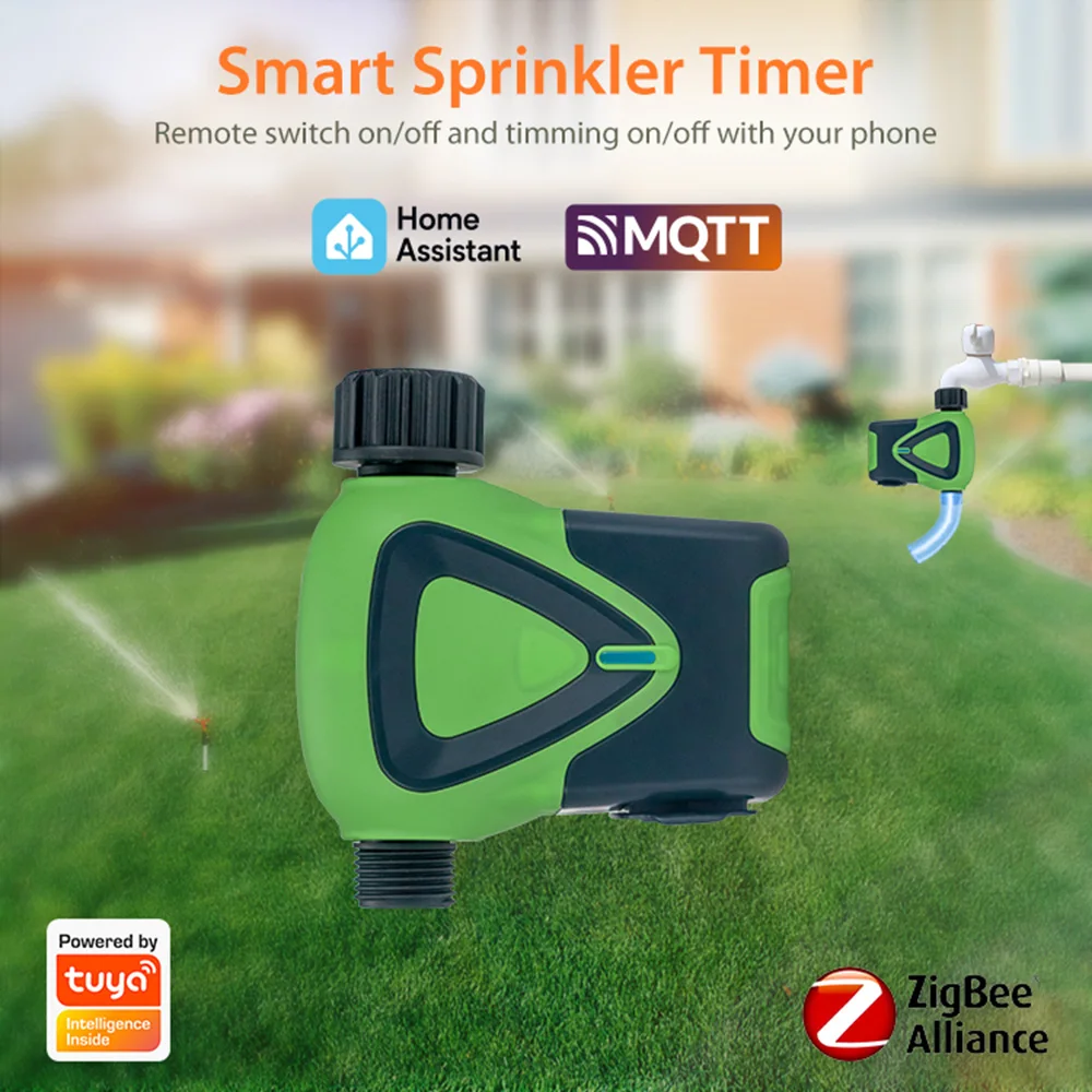 Tuya Zigbee Smart Sprinkle Timer Soil Sensor Countdown Function APP Remote Control Can Programmer Watering Timer 