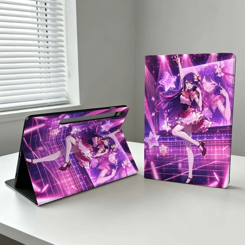 Cute Purple Hoshino Ai For Samsung Galaxy Tab S11 S10 S9 S8 S7 S6 A11 A10.1 A9 A8 A7 Ultra FE Plus Soft Tablet Case Gift
