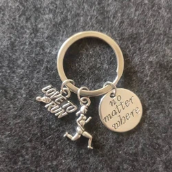 Love To Run fearless willpower  Keychain Keyring silver color women man Jewelry Accessories Pendant Friend Family Gifts Fashion