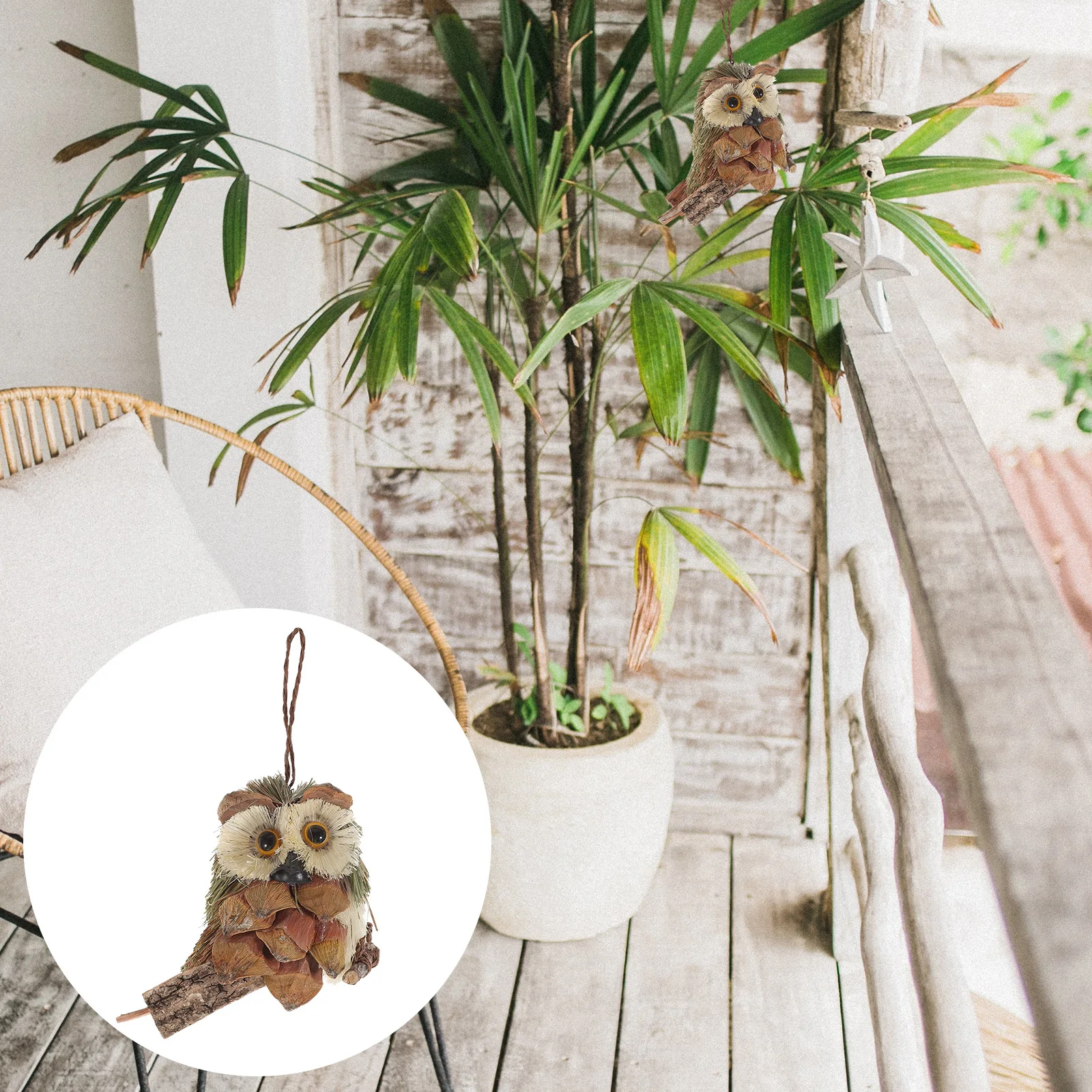 

1Pcs Woven Owl Pendant DIY Woolen Craft Beautiful Natural Color Design Long Using Time for Home Decor Party Scene Decoration