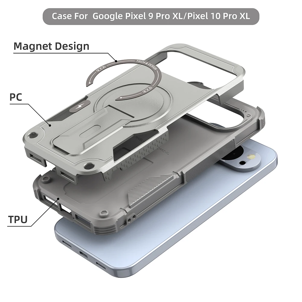 Luxury Armor Magnetic Case for Google Pixel 10 Pro XL 9 Pro XL 10 Pro 9 Pro 9 Wireless Charging Shockproof Protective Cover - view 4