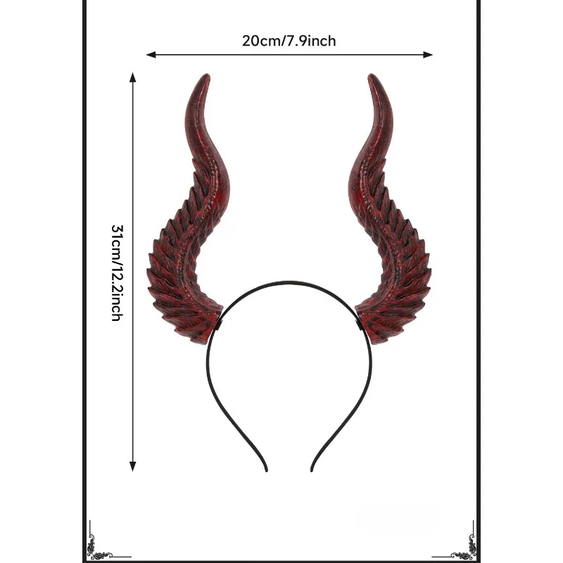 Adjustable Devil Horn Headband DIY Style Adult Hair Decor for Halloween Cosplay Party Costume