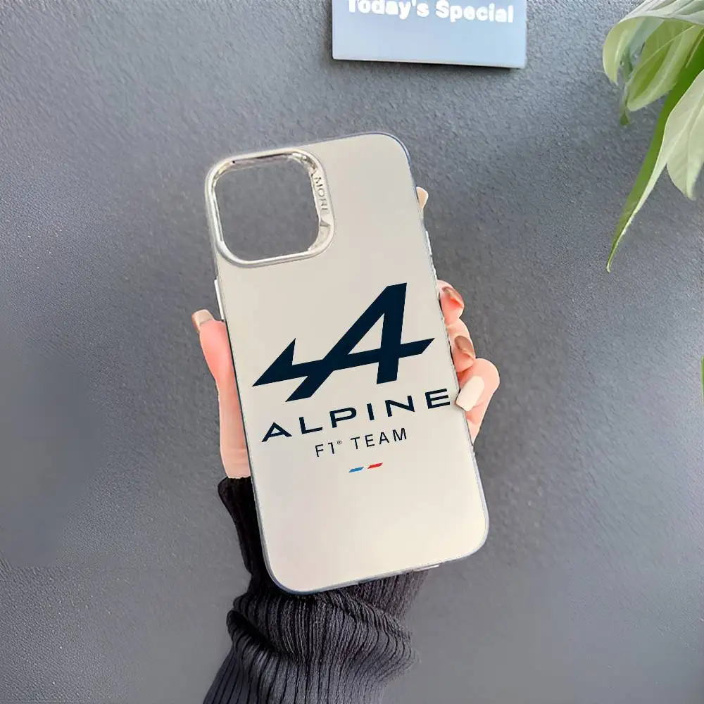 حافظة هاتف A- AlpineS لهاتف آيفون 16 برو ماكس 15 14 13 12 XS Plus 11 غطاء مقاوم للصدمات بتدرج ليزر غير لامع