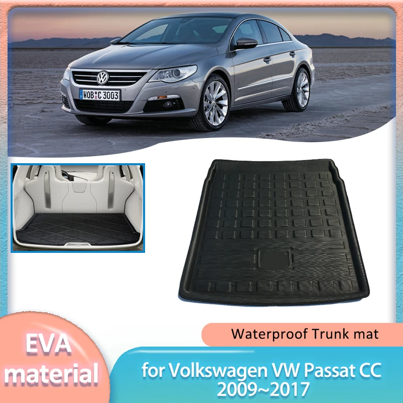 

for Volkswagen VW Passat CC 2009~2017 2010 Car Trunk Mat Boot Liner Cargo Floor Tray Luggage Carpet Waterproof Cover Accessories