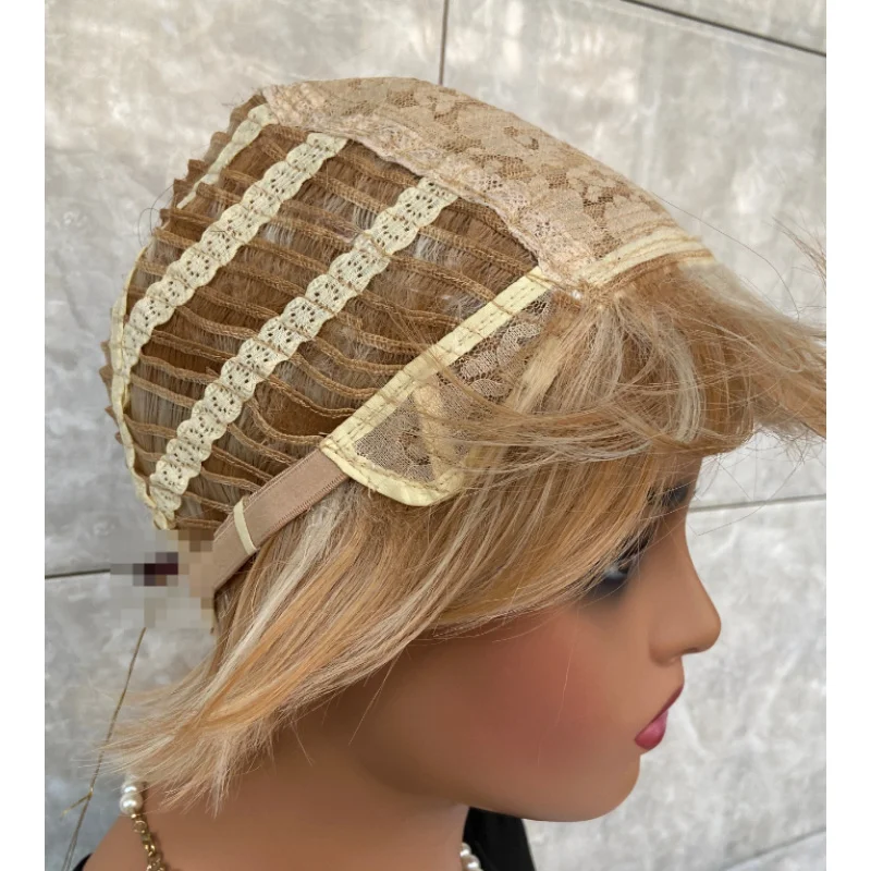Light Blonde Highlight Mix Hair Blend Heat Ok Wigs Women Soft Natural