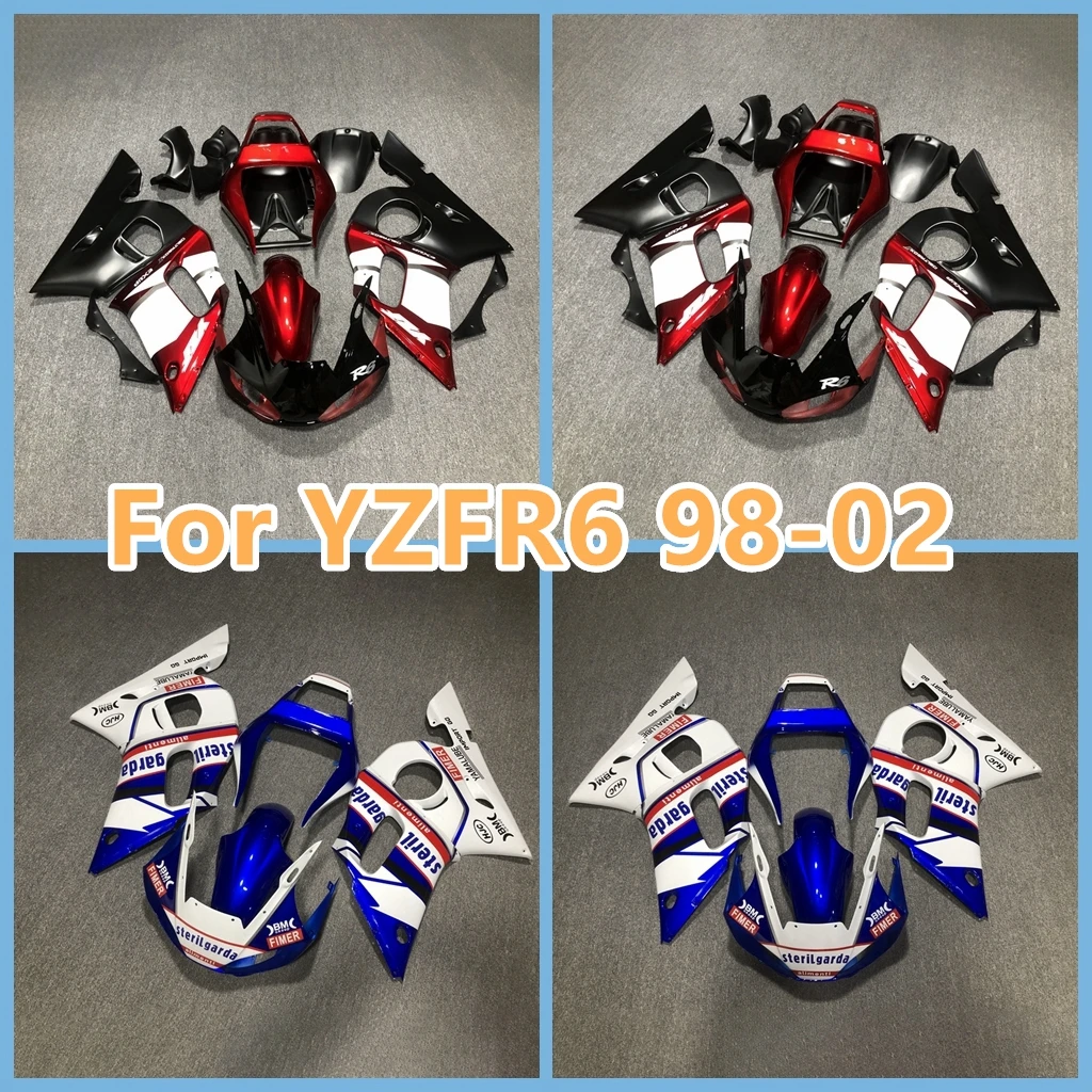 Motorcycle Full Body Parts Fairing Kit for Yamaha YZF R 6 98 99 00 01 02 Painted Chinese Motorcycle Bodywork YZFR6 1998 -2002