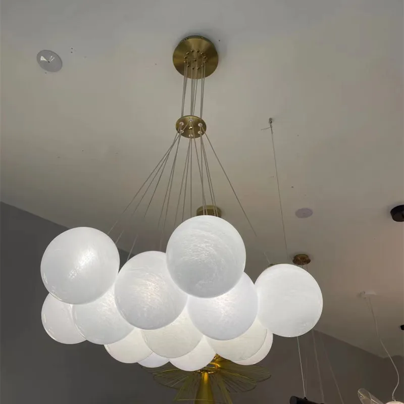 Nordic chandelier romantic clouds bubble lamp living room dining room bedroom room glass lamps