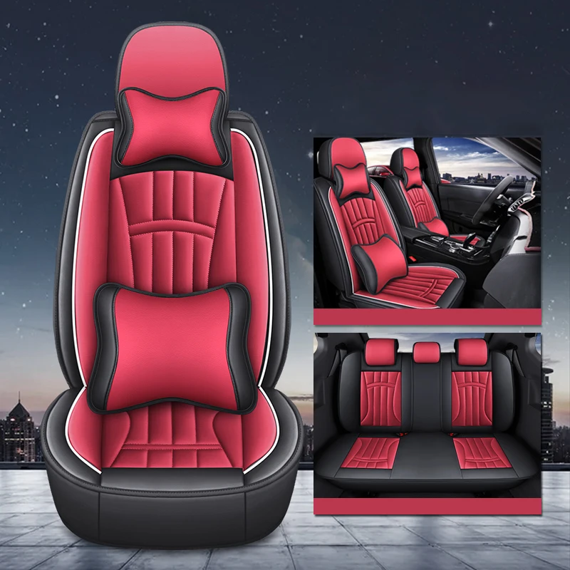 

Универсальные чехлы на автомобильные сиденья для Ford Focus MK1 MK2 MK3 Ranger Fiesta Hyundai Ioniq 5 Santa Fe Auto Accesorios, кожаные водонепроницаемые