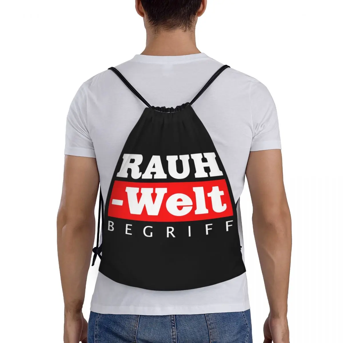 Raih Welt Begriff Logo bolsas con cordón portátiles multifunción, bolsa deportiva para libros