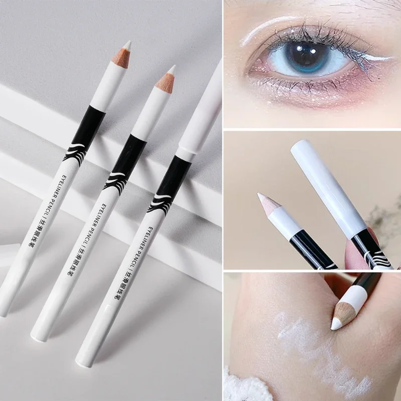 1Pc Nieuwe Witte Eyeliner Make-Up Glad Gemakkelijk Te Dragen Ogen Verhelderaar Waterdichte Mode Ogen Liner Potloden Oog Make-Up Tool