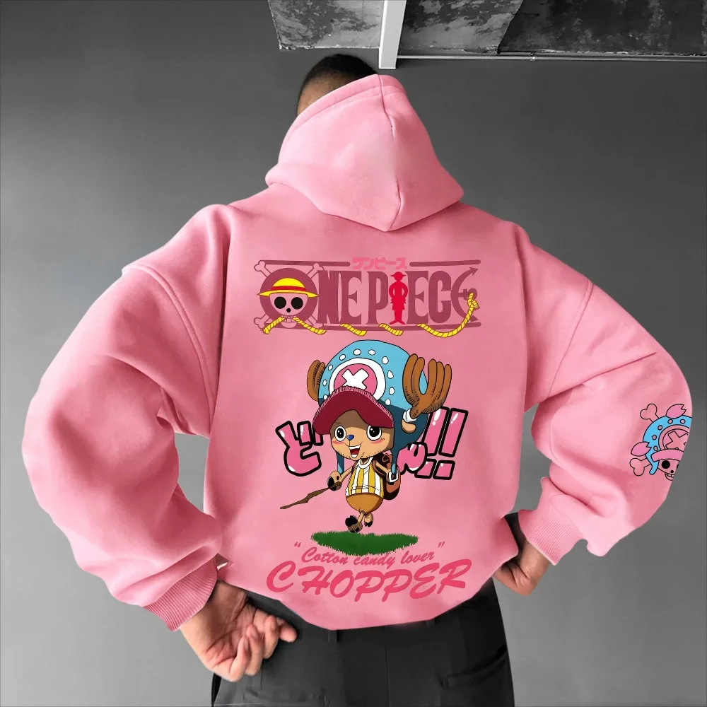 ONE PIECE Luffy Animation Peripheral Printed Hoodie Autumn and Winter Men's and Women's Loose Fashion Pure Cotton Sweater