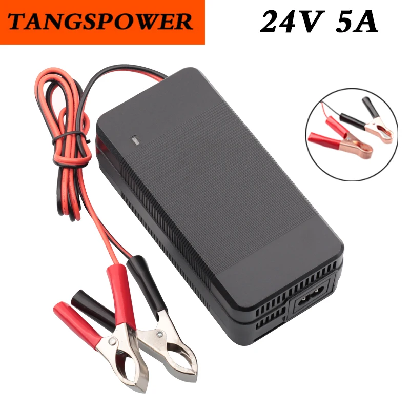 

24V 5A Lead Acid Battery Charger For 28.8V 5A Lead-Acid Battery Pack Charger Fast Charging Clips Connector