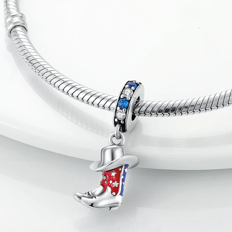 New 925 Silver Charms Pendants American Flag Statue of Liberty Dangle Fit Women Original Bracelet DIY Jewelry Gifts