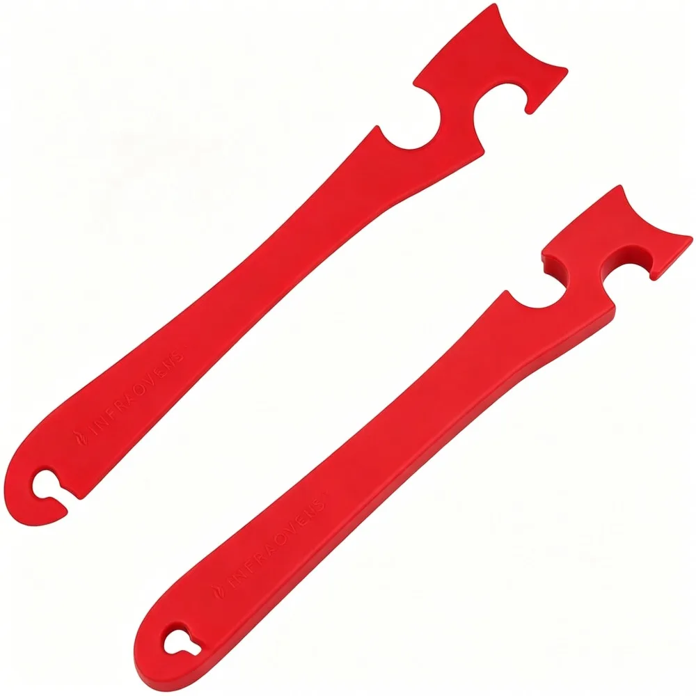 Oven Rack Puller Tool, Heat‑Resistant Plastic Oven Shelf Pull Stick, Anti‑Burn Kitchen Helper for Toaster Ovens & Mini Ovens, Red, 1‑Pack