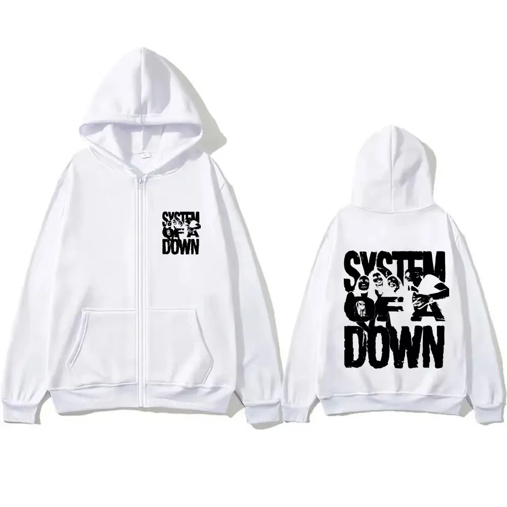 90s نظام فرقة الروك المعدنية البديلة من أسفل الرسم قلنسوة بسحاب الرجال النساء عادية المتضخم زمم سترة رجل معطف خمر #4