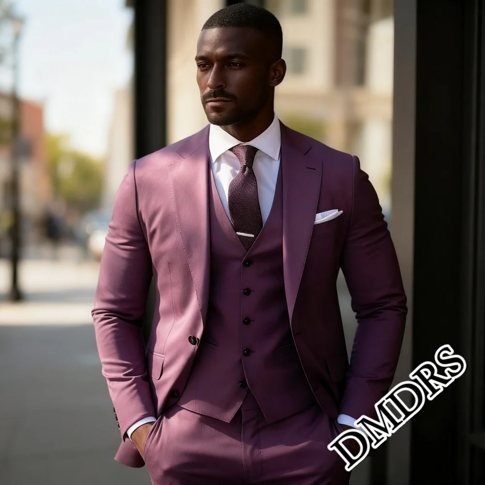 売れ筋メンズ3ピースウェディングスーツ、フォーマル無地スーツ、ジャケット、ベスト、パンツ付き、パーティーやその他のクラシックな機会に