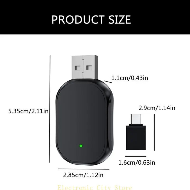 2 in 1 Wireless Music & Androids Auto Converter Conversi Wire ke Wireless HU8D