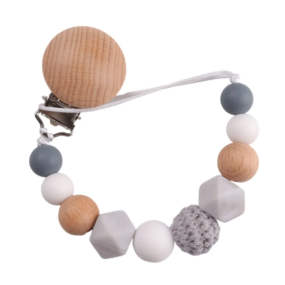 الطفل هوة كليب سلاسل سيليكون الخرز التسنين الدمية الحلمة حامل كليب الوليد ألعاب التسنين الملحقات #5