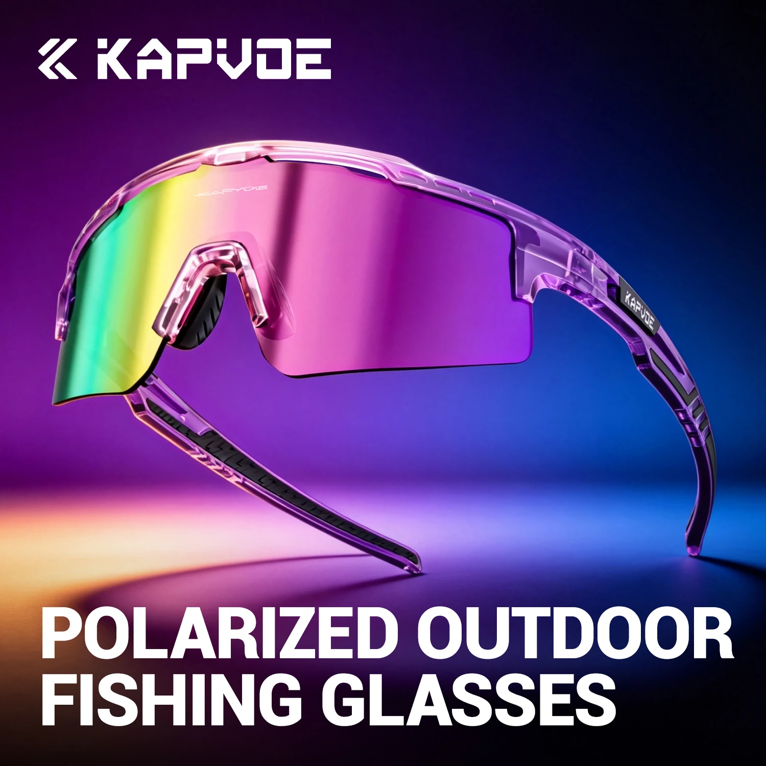 KAPVOE Polarisierte Fahrradbrille Outdoor Angeln Sport Sonnenbrille UV400 Camping Wandern Golf MTB Fahrrad Surfausrüstung