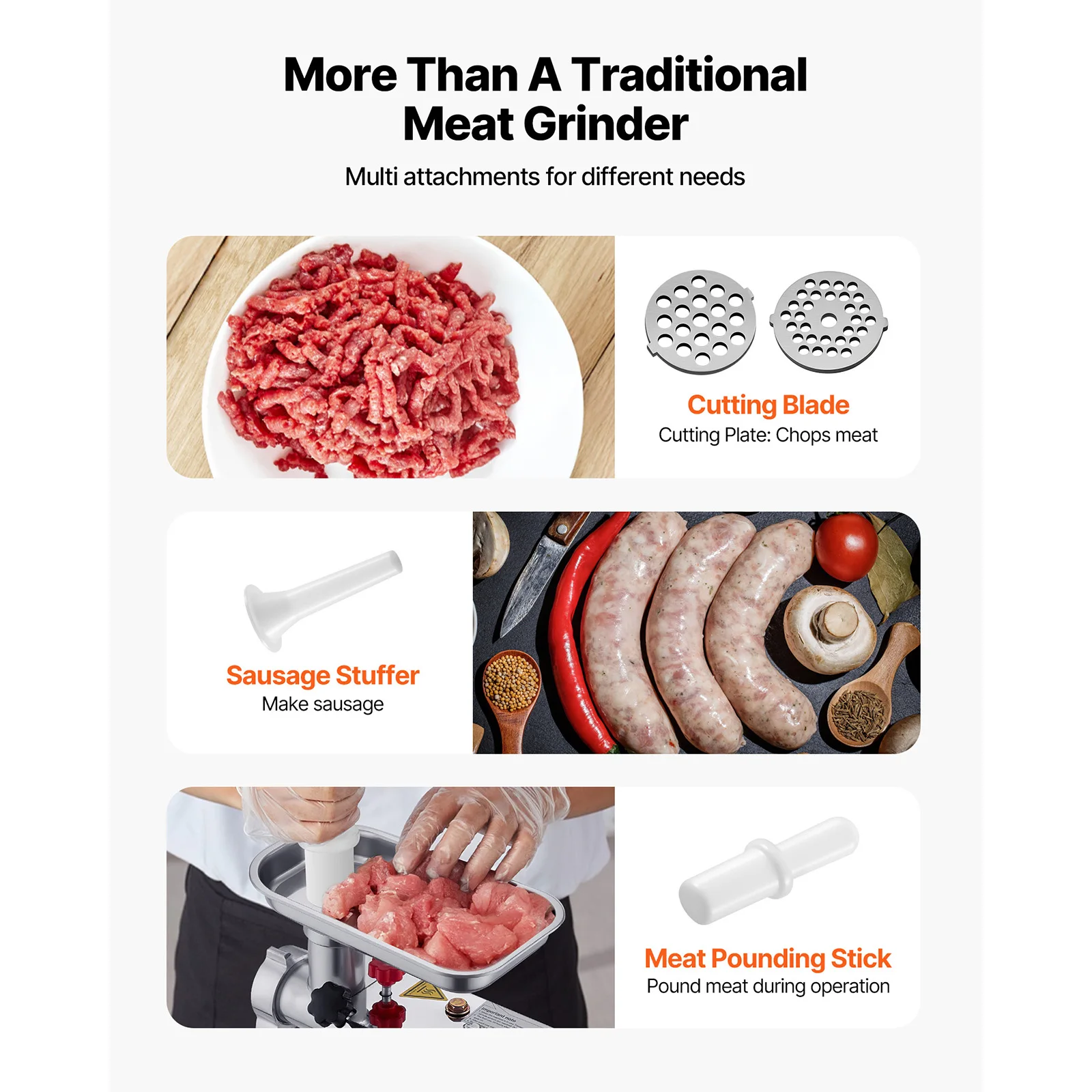 hachoir à viande électrique – design et finitions
