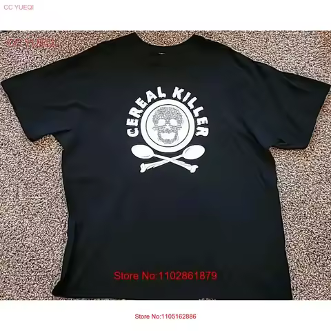 Mens Cereal Killer T Shirt Funny Breakfast Serial Sarcastic Wordplay vintage Washed Casual graphic Unisex homme