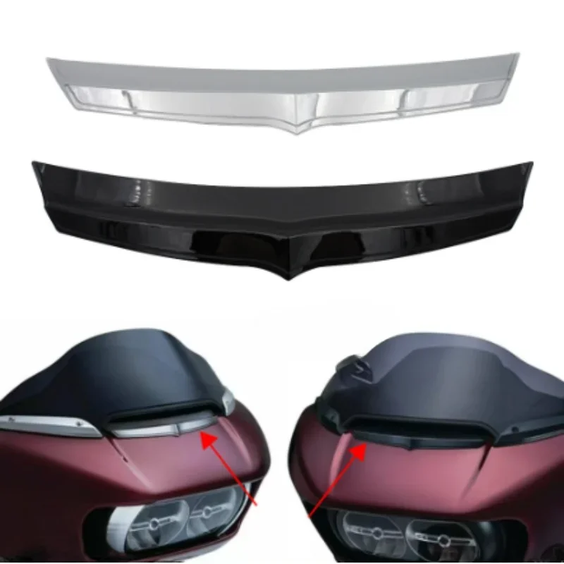 For Harley Road Glide 2015-2019 Motorcycle Front Fairing Air Flow Vent Accent Trim Black/Chrome ABS Plastic，Accesorios Para Moto