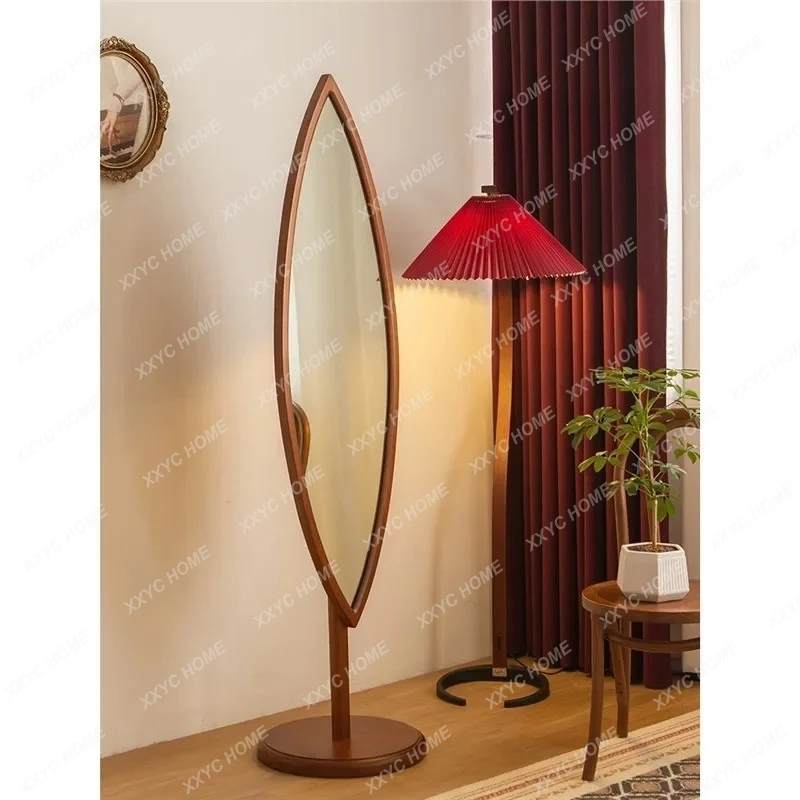 

R Cherry Retro Floor Mirror Household Solid Wood Full-length Mirror Full-length Mirror Bedroom Simple And Movable