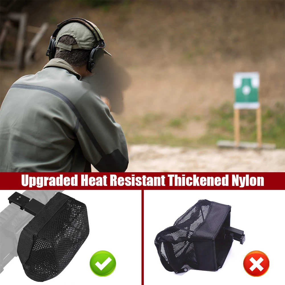 Outdoor Ammo Shell Bag Quick Release Brass Shell Catcher with Detachable Picatinny Nylon Mesh Bag for Rifle Accessories