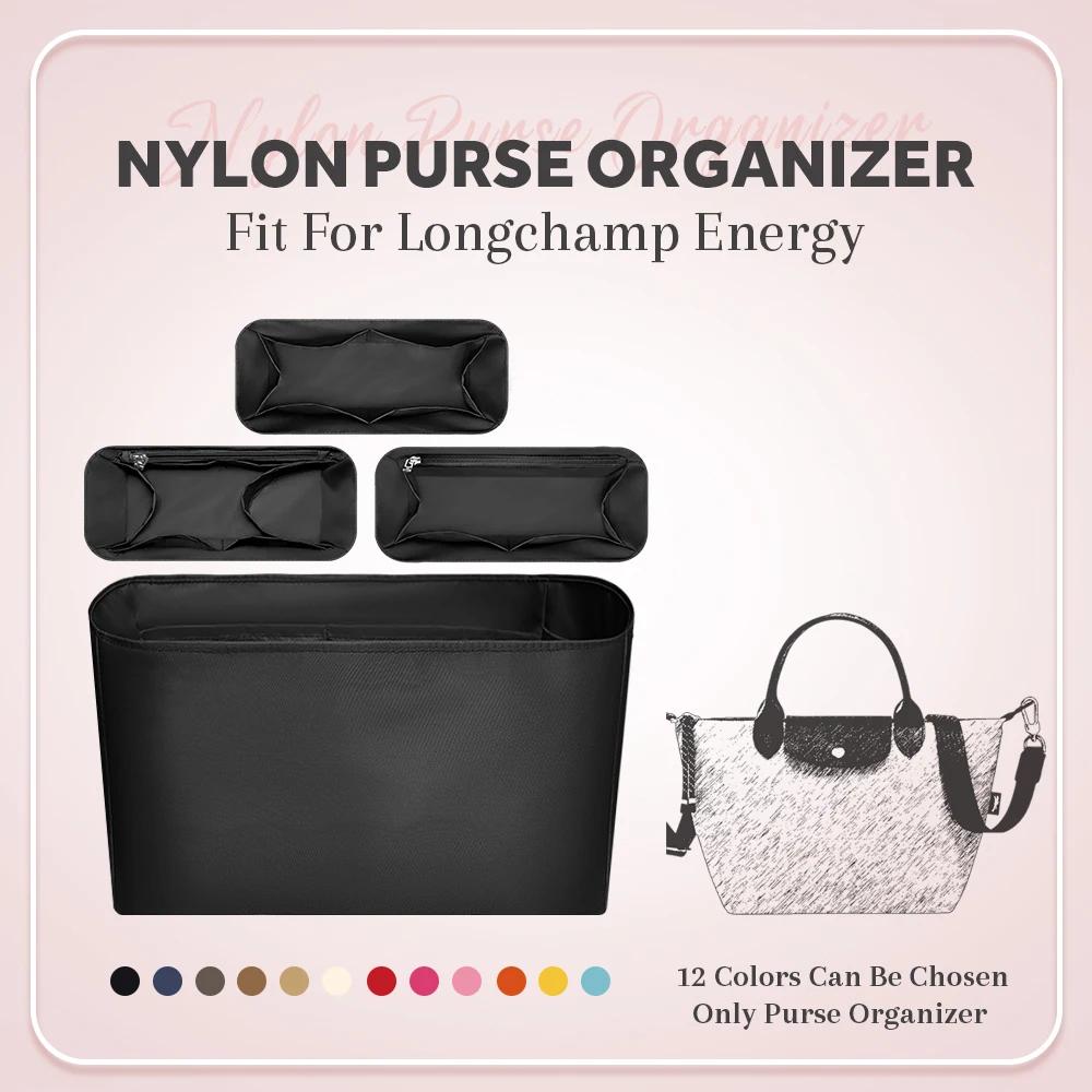 

Nylon Purse Organizer Insert, Inner Liner Bag Organizer Insert Fit for Longchamp Energy Handbag Lightweight Inside Storage Bag