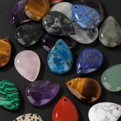 High Quality Smooth Water Drop Gem Pendant Natural Apatite Quartzs Labradorite Top Drilled Charm Bead For Jewelry DIY 18X25MM