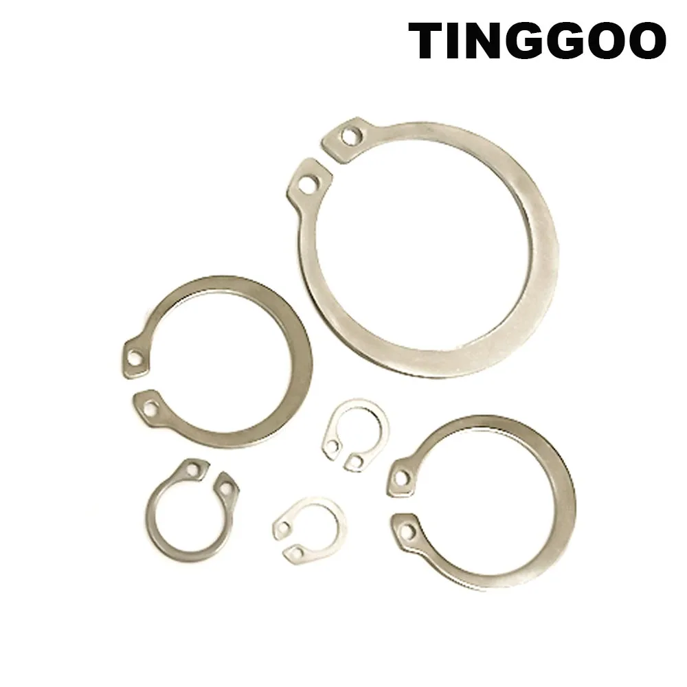 M5 M6 M8 M9 M10 M12 M15 M25 M30 M40 GB894 Pure Titanium TA2 Gr2 Shaft C Type External Circlip Bearing Retaining Clip Snap Ring